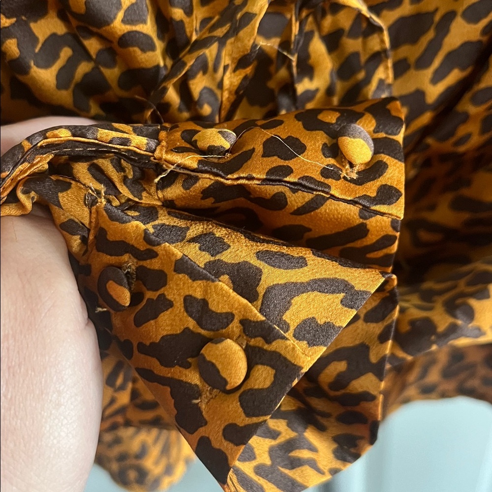 Lulus Burt orange leopard print top size S - Picture 8 of 12